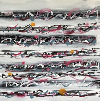 La musica e finita.2018.mista su tela.70x70