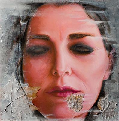Ophelia 2015 tecnica mista su tela 40x40cm